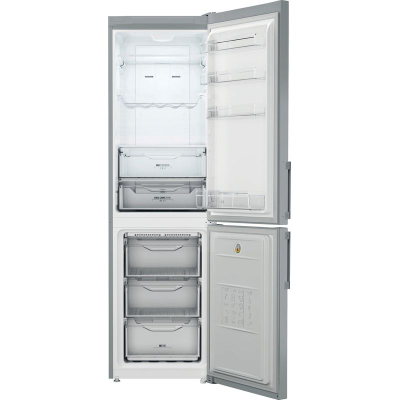 Indesit Kühl- / Gefrierkombination Standgerät XI9 T2Y X B H Edelstahloptik 2 Türen Frontal open