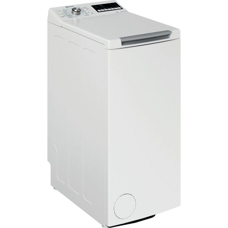 Bauknecht Waschmaschine Standgerät WAT Eco 712 B3 Weiss Toplader D Perspective