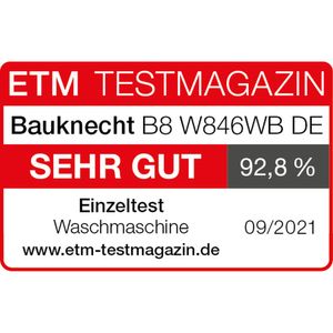 Bauknecht Waschmaschine Standgerät B8 W846WB DE Weiss Frontlader A Award