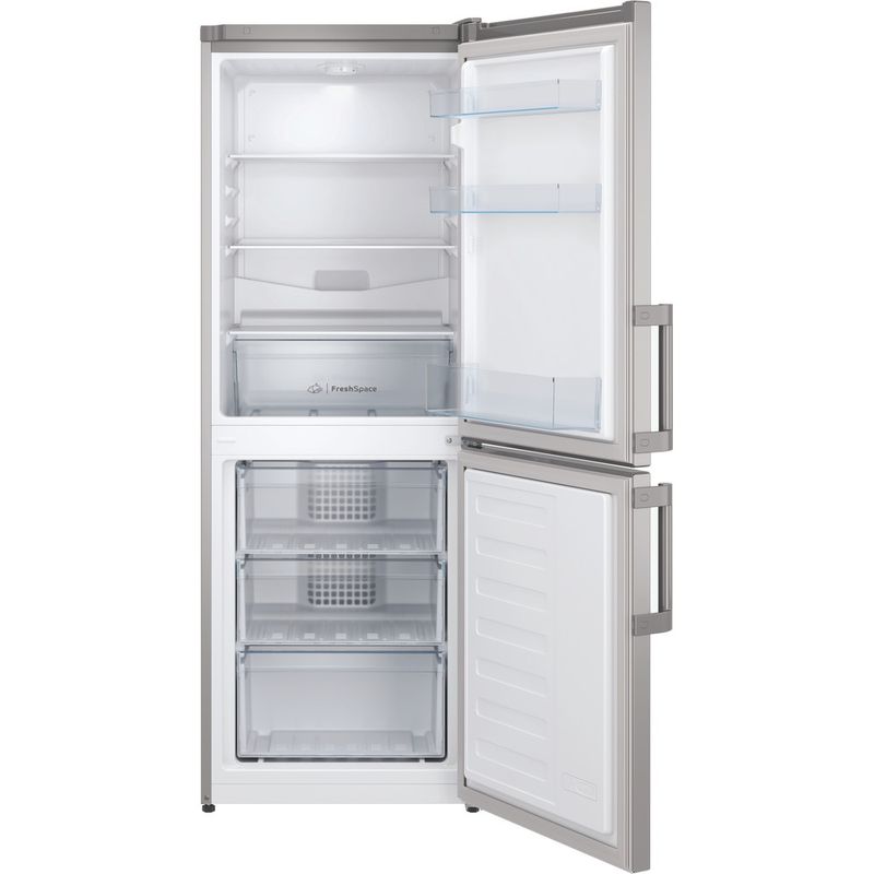 Indesit-Kuhl----Gefrierkombination-Standgerat-IB55-532-X-Edelstahloptik-2-Turen-Frontal-open