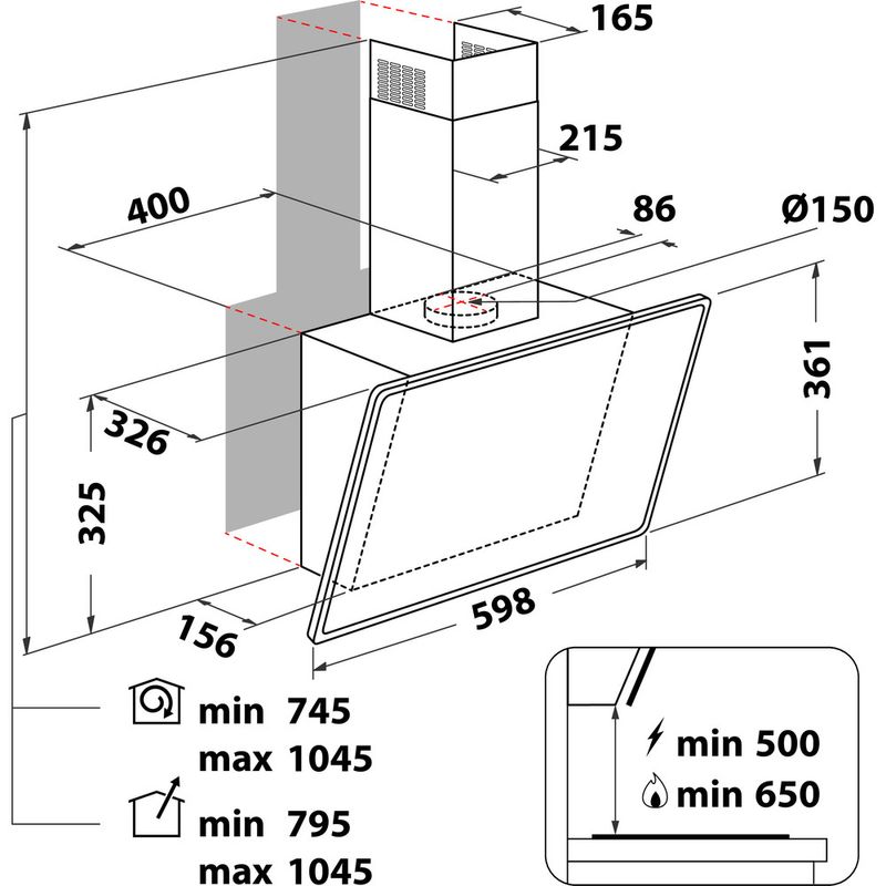 Bauknecht-Dunstabzugshauben-Einbaugerat-RBHVP-63-LM-K-Schwarz-Wandmontage-Mechanisch-Technical-drawing